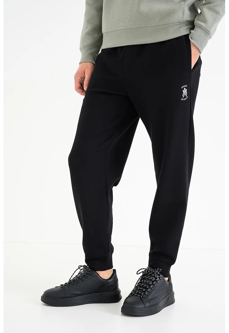 Pantaloni de trening lejeri cu buzunare laterale, Negru