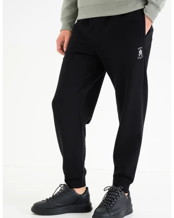 Pantaloni de trening lejeri cu buzunare laterale, Negru