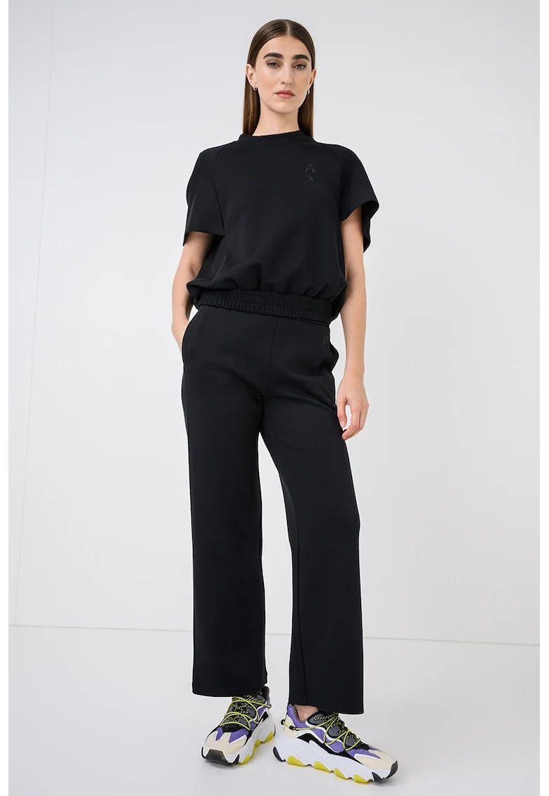 Bluza de trening cu maneci liliac, Negru