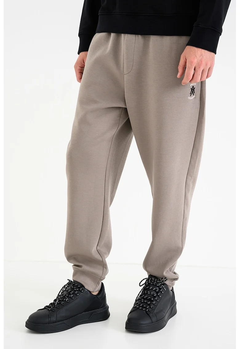 Pantaloni de trening lejeri cu buzunare laterale, Gri maroniu