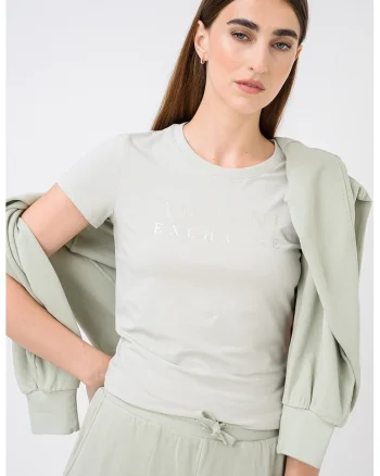 Tricou slim fit cu logo, Verde pastel