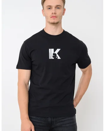 Tricou de bumbac organic cu logo, Negru