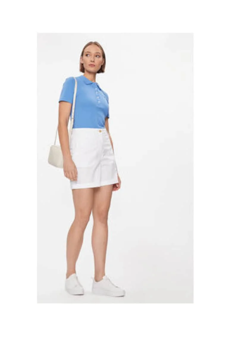 Pantaloni scurti dama,  bumbac, alb,