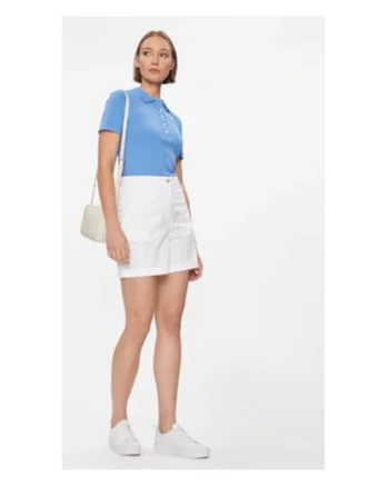 Pantaloni scurti dama,  bumbac, alb,