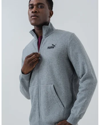 Bluza de trening slim fit cu logo brodat, Gri melange