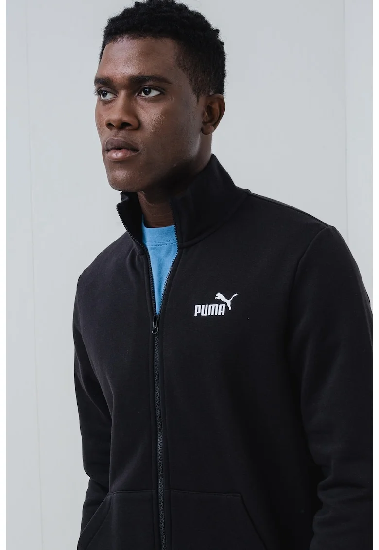 Bluza de trening slim fit cu logo brodat, Negru stins