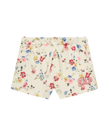 Pantaloni dama,  imprimeu floral, bumbac, alb