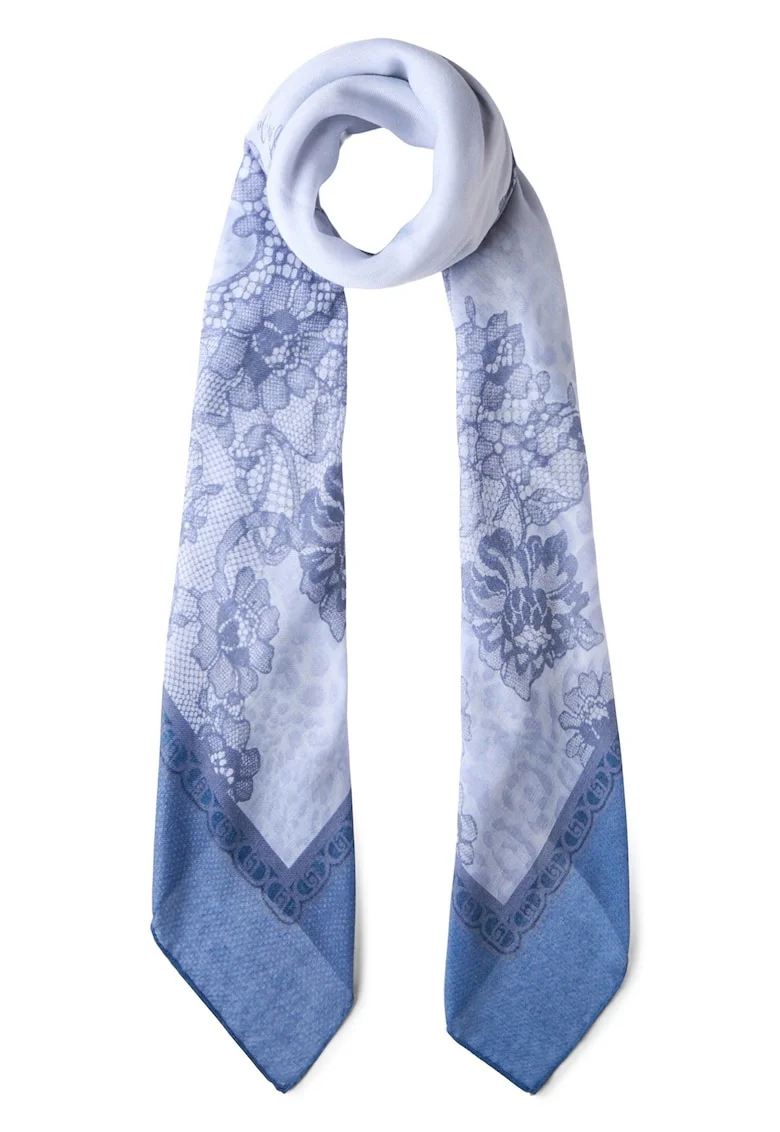 Esarfa cu animal print Better, Albastru deschis