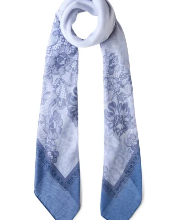 Esarfa cu animal print Better, Albastru deschis