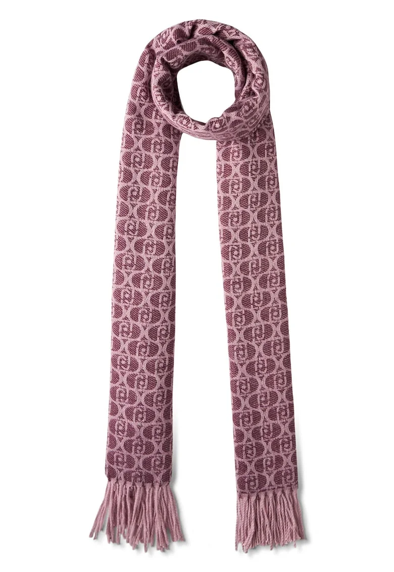 Esarfa din jacquard cu monograma, Rosu stins