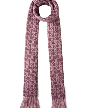 Esarfa din jacquard cu monograma, Rosu stins