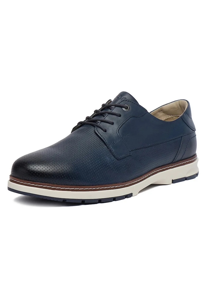 Pantofi barbati,  bleumarin, piele naturala, varf rotund