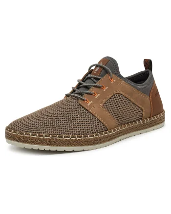 Pantofi barbati,  maro, textil, piele naturala