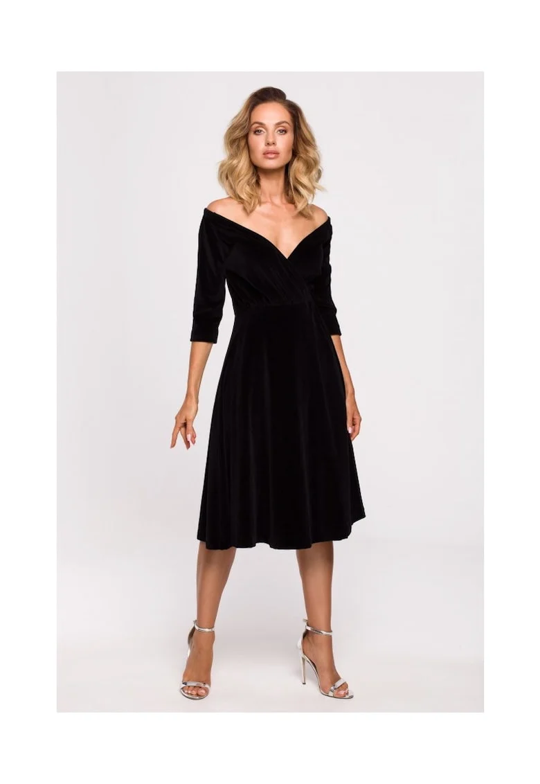 Rochie midi, Bumbac, Roz