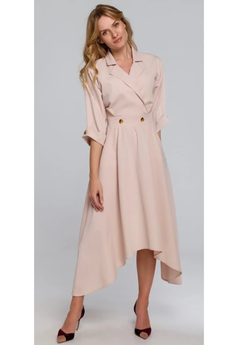 Rochie cu nasturi decorativi,  Poliester