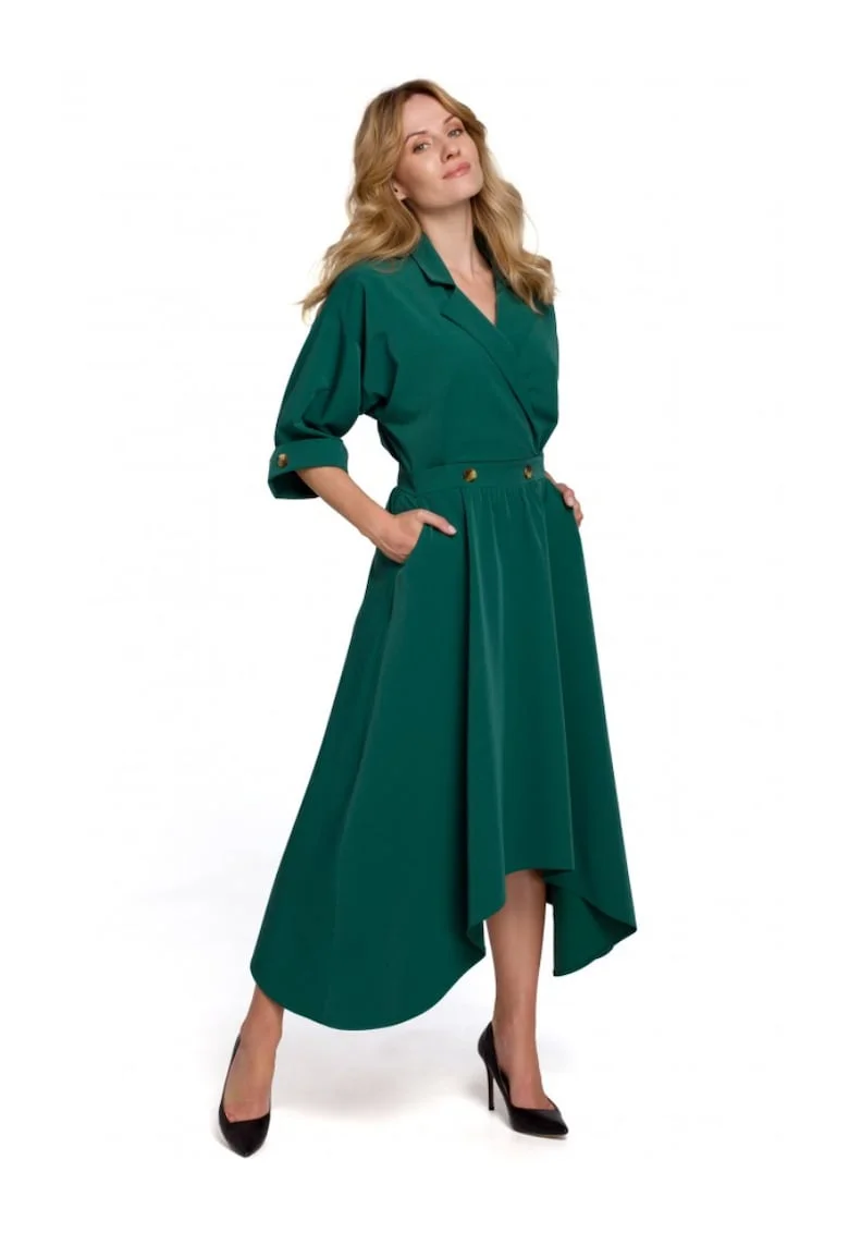 Rochie cu nasturi decorativi,  Poliester
