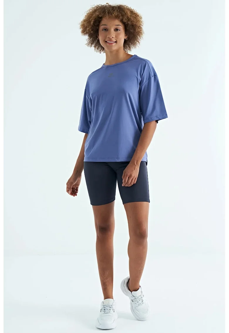 Tricouri dama,  tricou supradimensionat, mov lila, 95% poliester, 5% elastan
