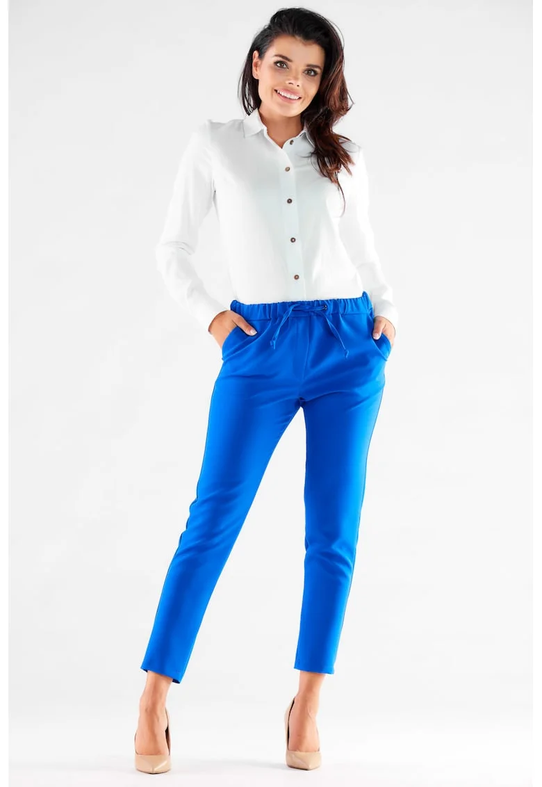 Pantaloni dama,  Poliester/Viscoza, Negru