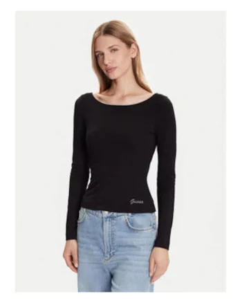 Bluza dama,  neagra, casual, maneca lunga, viscoza,