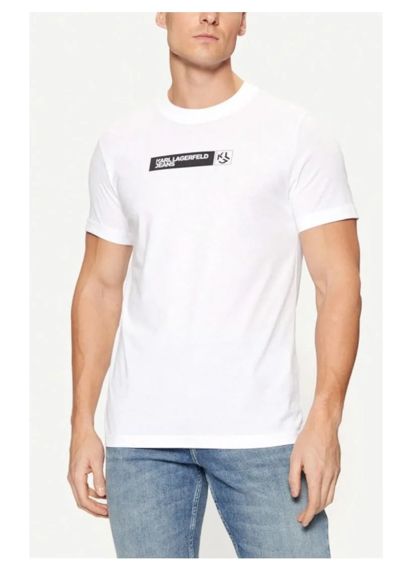 Tricou barbati,  KLJ SLIM GRAPHIC TEE, alb, bumbac