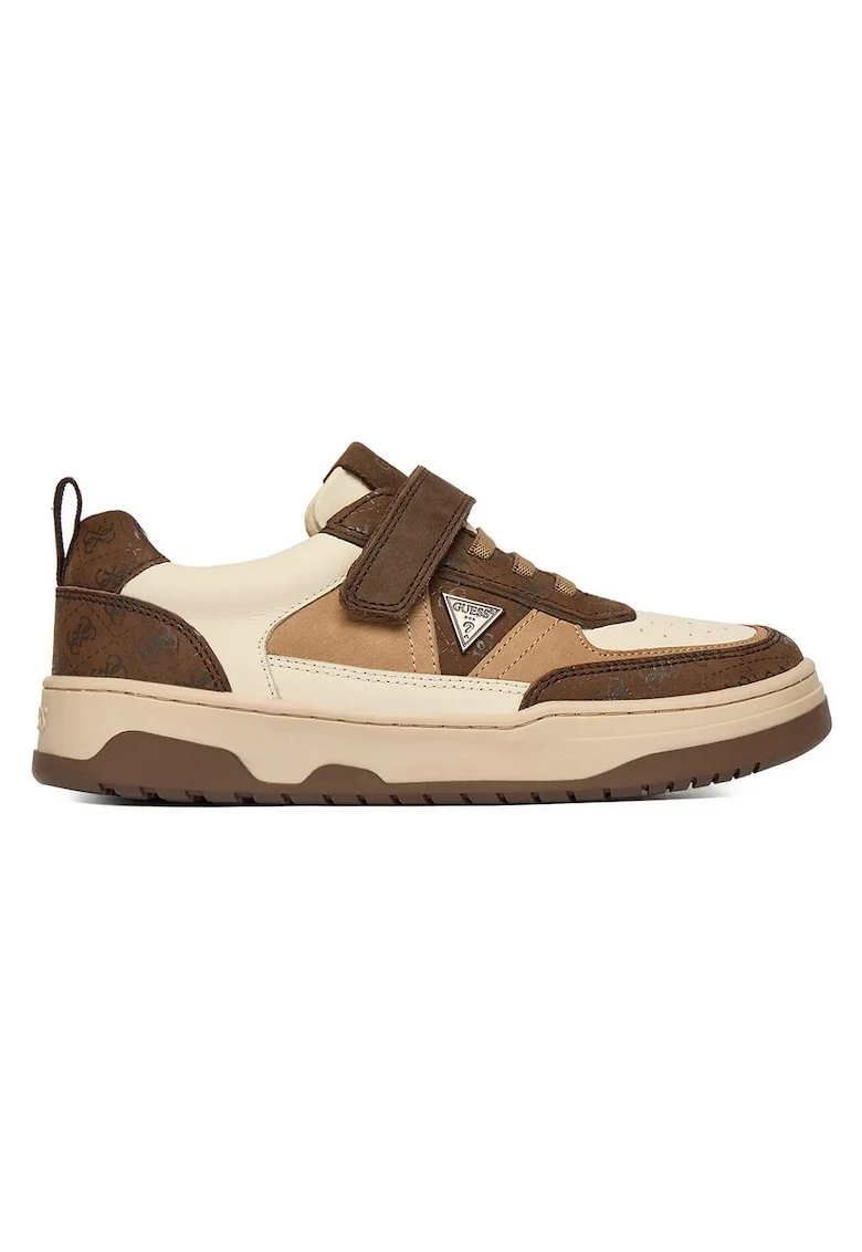 Tenisi copii,  bej, piele naturala, sistem inchidere Velcro,