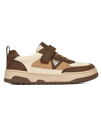 Tenisi copii,  bej, piele naturala, sistem inchidere Velcro,
