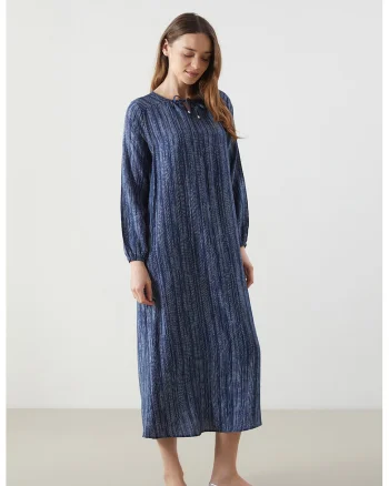 Rochie midi cu croiala dreapta, Albastru inchis