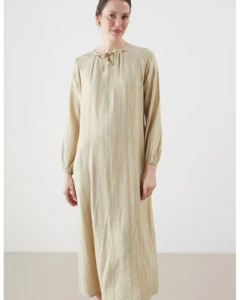 Rochie midi cu croiala dreapta, Bej deschis