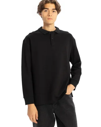 Bluza polo  Regular Fit, Negru