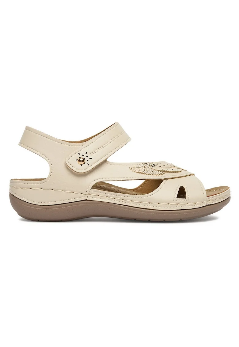 Sandale dama  sistem inchidere Velcro, Bej