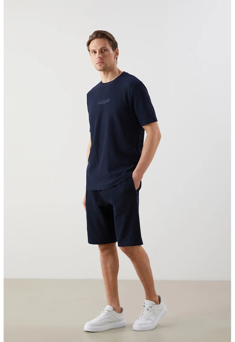 Pantaloni scurti de trening cu snur, Negru