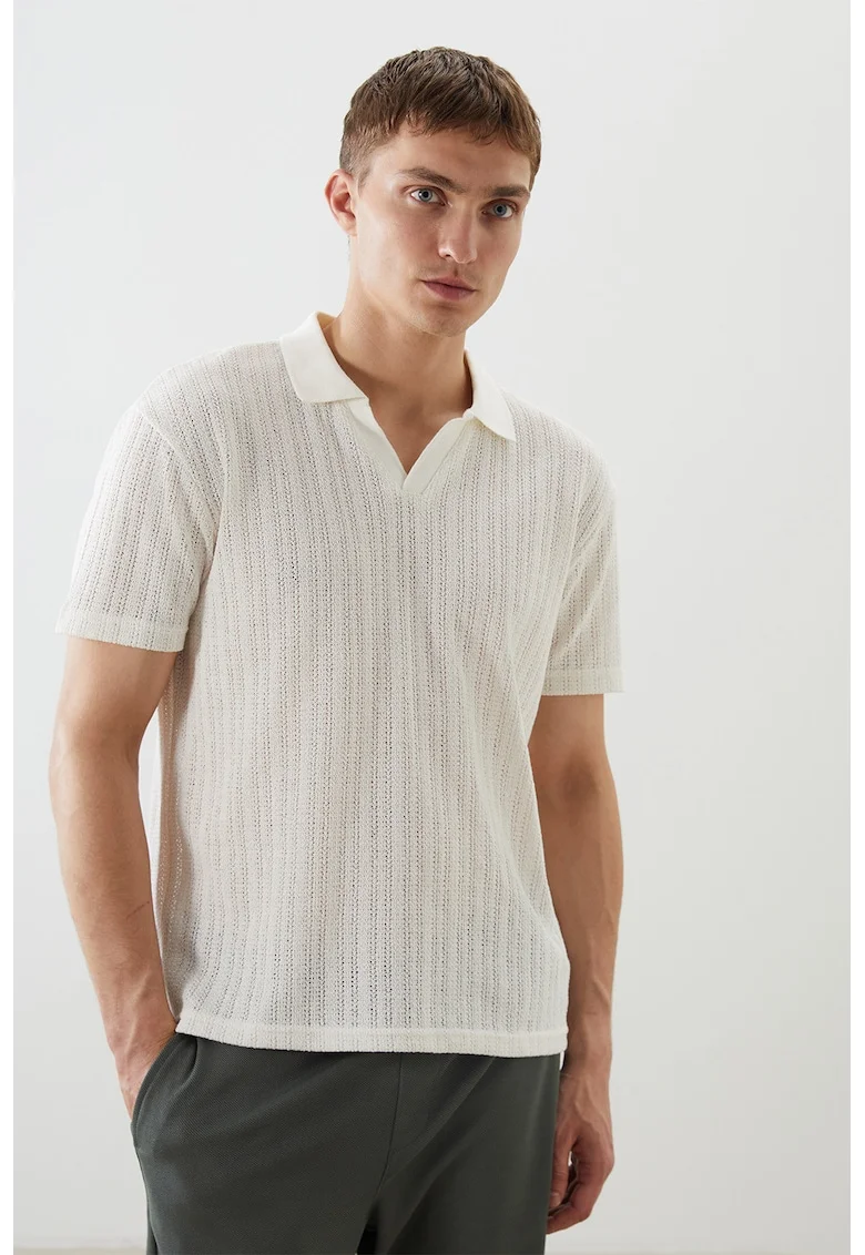 Tricou polo uni, Alb murdar