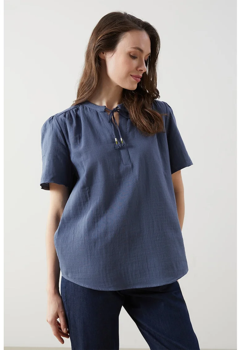 Bluza cu maneci bufante, Albastru inchis