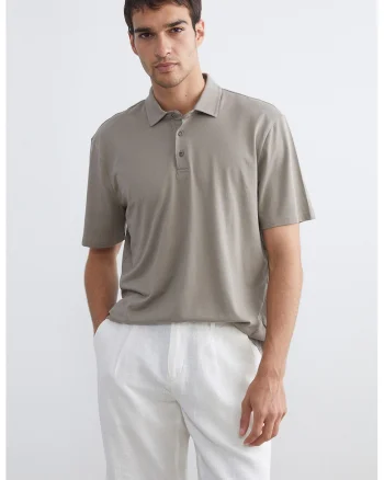 Tricou polo cu croiala regular-fit, Bej