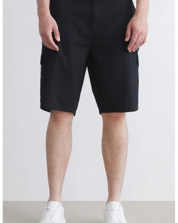 Pantaloni scurti din bumbac cu croiala regular-fit si buzunare, Negru