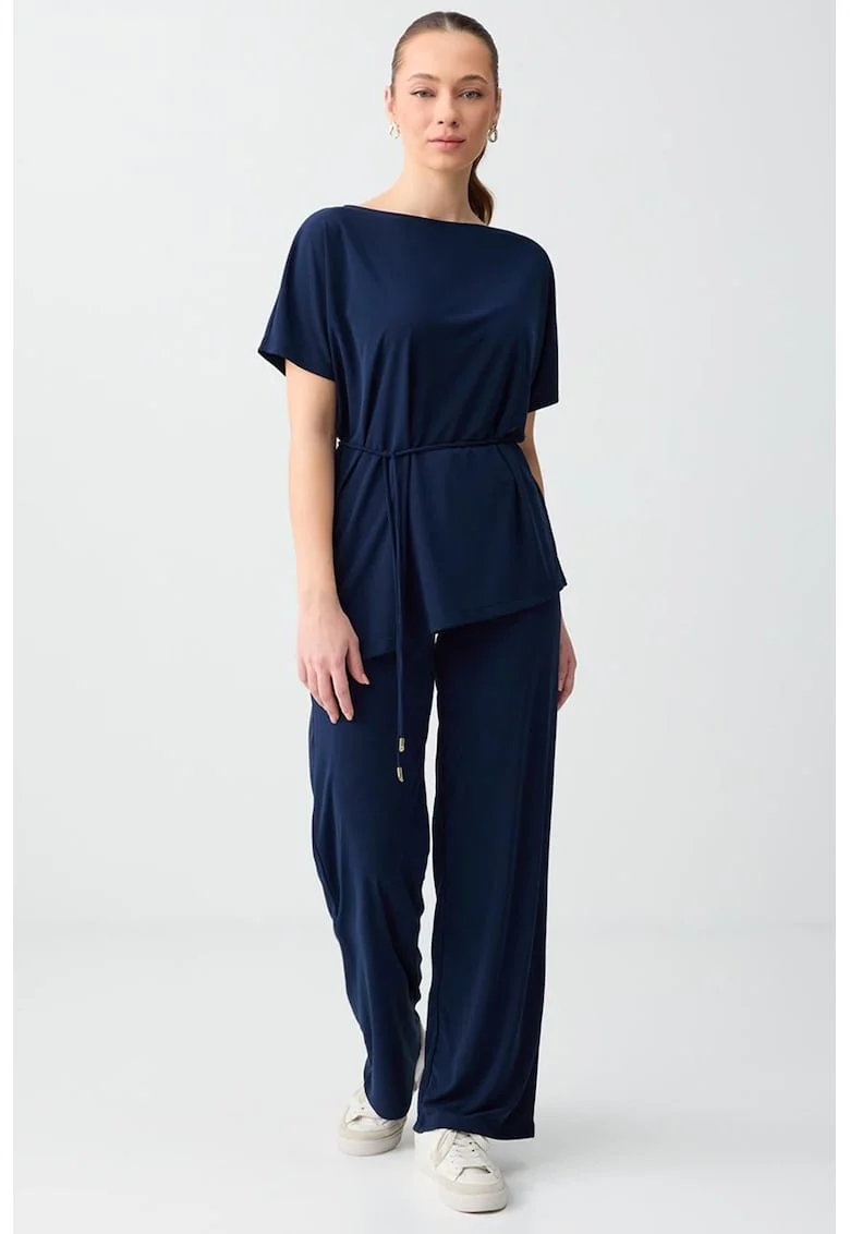 Pantaloni uni relaxed fit, Albastru inchis