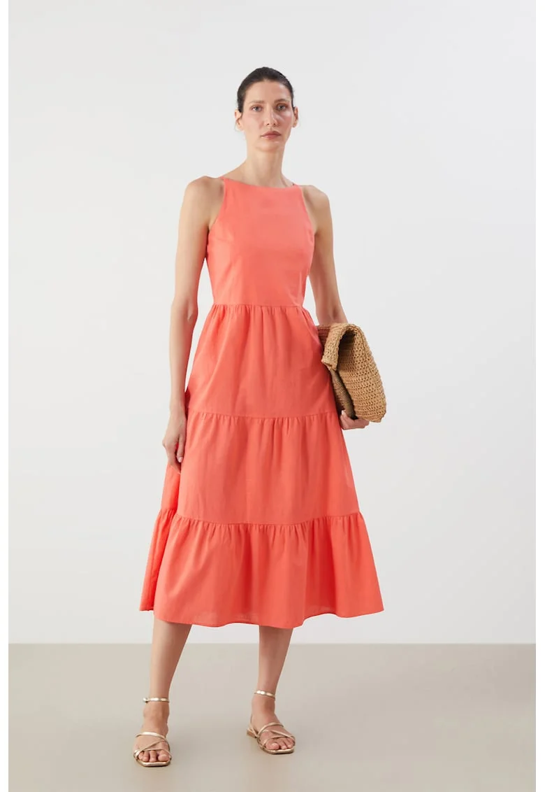 Rochie evazata fara maneci, Coral