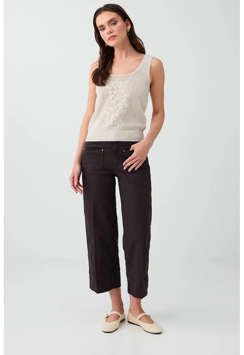 Pantaloni crop drepti, Maro
