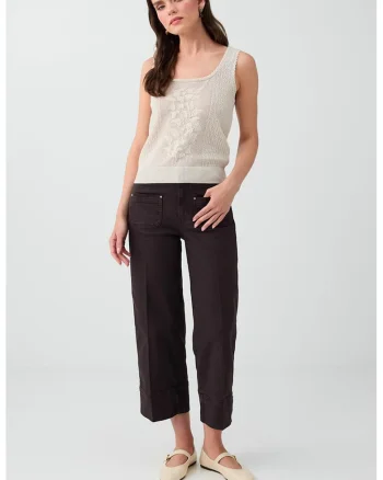 Pantaloni crop drepti, Maro
