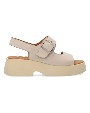 Sandale demi-wedge din piele