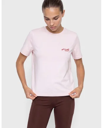 Tricou din amestec de modal, Roz zmeuriu/Roz pal