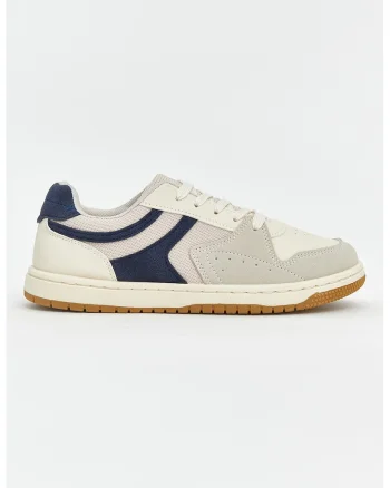 Pantofi sport cu detalii contrastante, Ecru/Bej deschis/Bleumarin