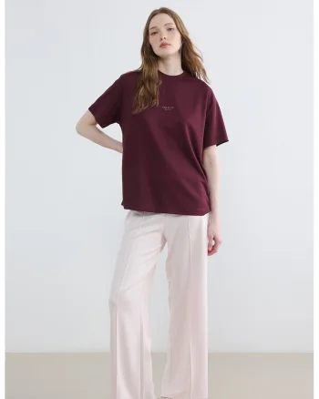 Pantaloni de trening cu croiala ampla, Roz pal