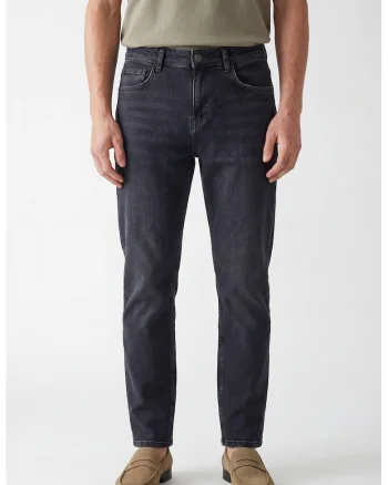 Blugi regular fit cu 5 buzunare, Gri inchis