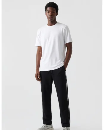 Pantaloni de trening cu snur, Negru/Alb optic