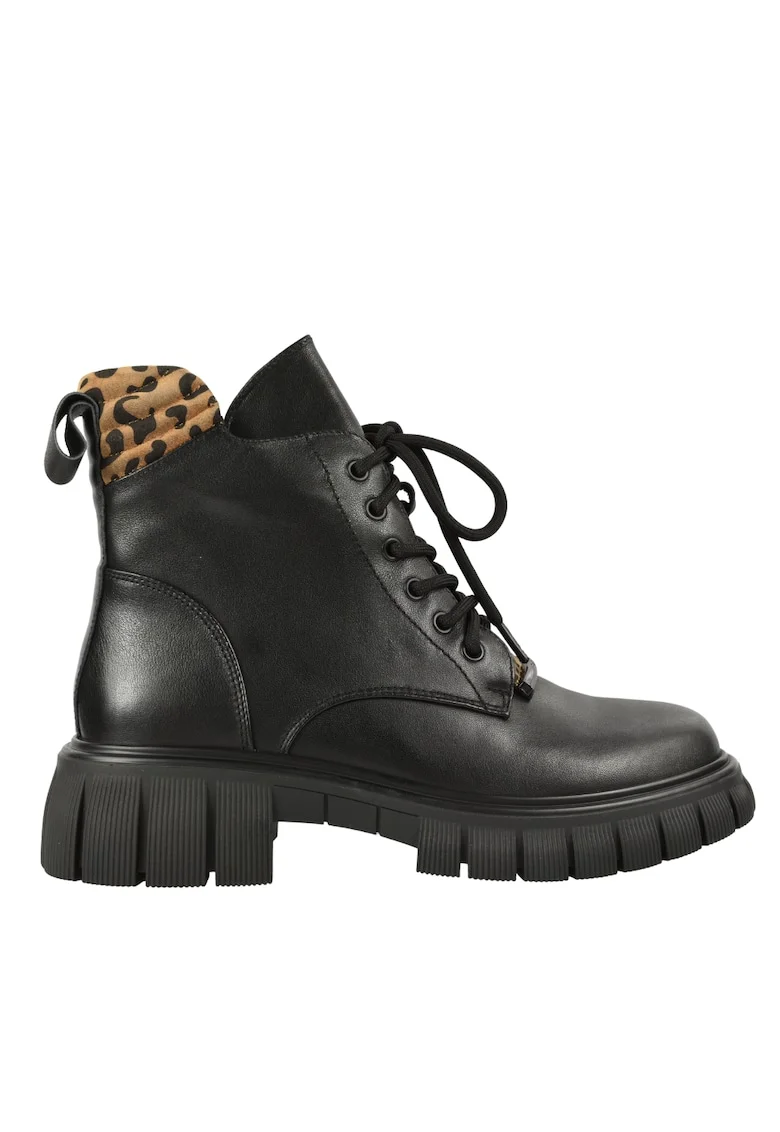 Ghete casual dama  negru piele naturala, Negru