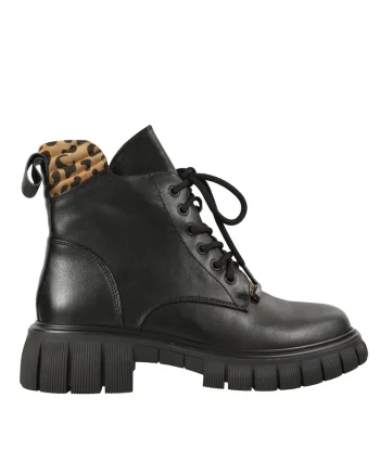 Ghete casual dama  negru piele naturala, Negru
