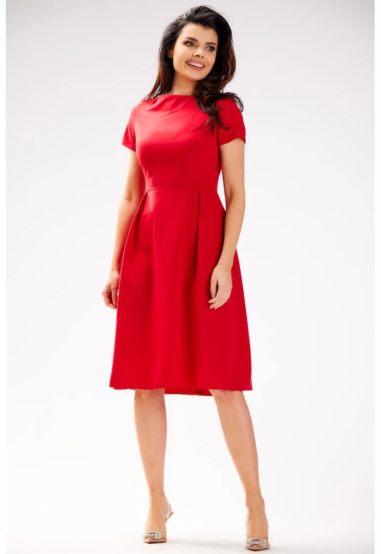Midi Rochie Maneca scurta, Elegant A592