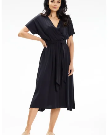 Midi Rochie Maneca scurta Lejer A642