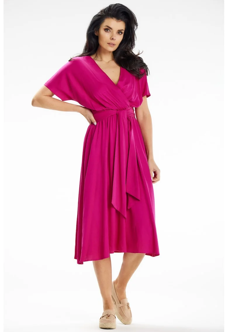 Midi Rochie Maneca scurta Lejer A642